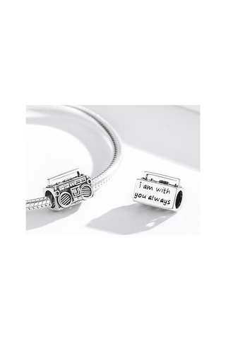 Fastbuy S925 Ayar Gümüş Retro Radyo Boncuk Dıy Bilezik Kolye Aksesuarları Çok Renkli Takı El Yapımı Şık Çok Renkli