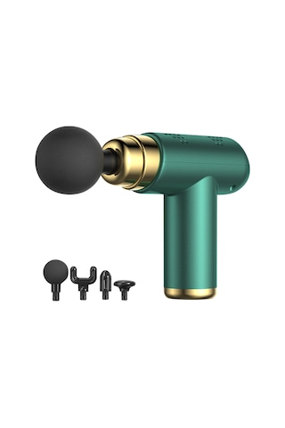 Ruicoo Kas Geliştirici Masaj Aleti - 6 Hız Ayarı İle Derin Kas Rahatlatma, 4 Değiştirilebilir Uç, 1200mah Pil Ve Usb-c Şarj Yeşil Çok Renkli