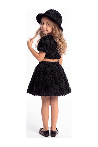 Mnk Baby & Kids Rosemu Kız Çocuk Şapkalı Takım M00819 Siyah