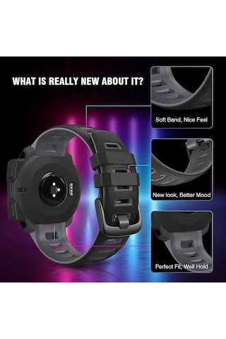 Garmin Instinct Taktik / Gelgit / Esports İçin Uygun Çift Renkli Silikon Saat Kayışı Garmin Instinct2 Solar Yedek Bilek Kayışı