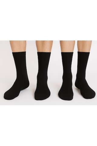 Plus Scorpion Erkek Siyah Kabartmalı Desen Çorap 3 Lü Set 40-44 Siyah