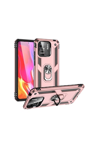 Xiaomi Poco C40 Kılıf Zore Vega Yüzüklü Standlı Zırh Kılıf