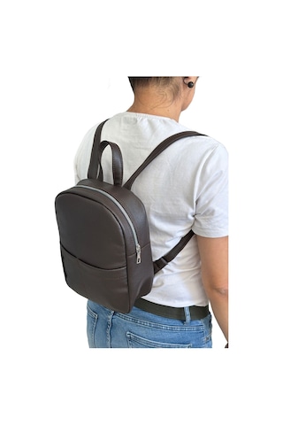 Mini Kadın Sırt Çantası-kahverengi Suni Deri-vip Home Bags Kahverengi