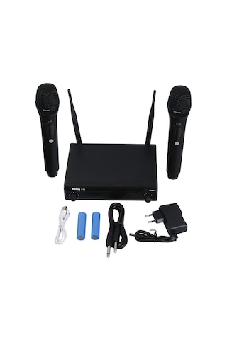 König K-700 E-e Profesyonel 663-694mhz 2 El 2 Kanal Uhf 2x50 Kablosuz Telsiz Mikrofon