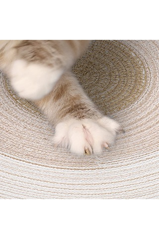 Moveevo 14'' Doğal Ramie Kedi Tırmalama Matı Mobilya Koruyucu Yuvarlak Tırnak Törpü & Rahat Uyku Halısı