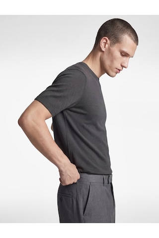 Koton Regular Fit Bisiklet Yaka Viskon Karışımlı Kısa Kollu Basic Triko Tişört Antrasit 6sam70052ht