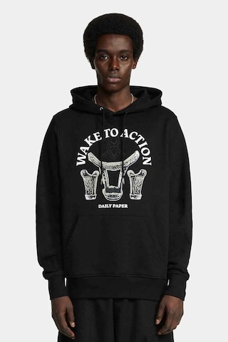 Daily Paper Rivo Hoodie: Rahat Fleece Kapüşonlu Sweatshirt, Iki Renk Seçeneğiyle Siyah