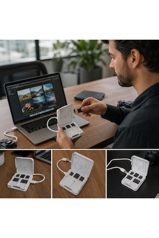 Buffer Usb Ve Type-c Uyumlu Çok Fonksiyonlu Sd Tf Kart Okuyucu, Usb 3.0 5gbps Yüksek Hızlı Veri Aktarım Adaptör