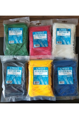 Gwest 2,5X100Mm. (10Cm.) Sarı Renk Plastik Kablo Bağı 1000 Adet (383631088)