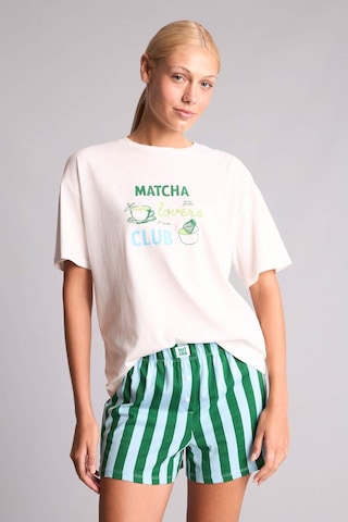 Defacto Oversıze Kısa Kollu 2li Yeşil Şortlu Pijama Takımı I0436ax26hsgn503 Yeşil-gn503