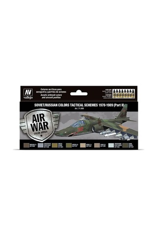 Vallejo 71608 8x18 Ml. Soviet/russian Colors Tactical Schemes 19781989 Part Iı , Model Air Serisi Model Boyası Seti Renkli
