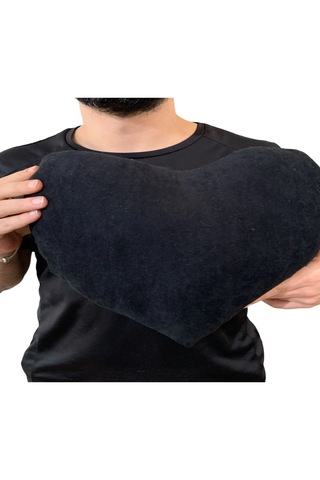 Ruxwoiw Kalp Yastığı %100 Pamuklu %100 Boncuk Elyaf - Siyah