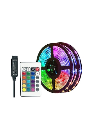 Teltree 5v Rgb Led Işık Şeridi 4 Metre - 5050 Tipi Ampuller 12 Adet/metre - 24 Tuşlu Ir Kumanda İle Renk Ve Mod Ayarı Diğer