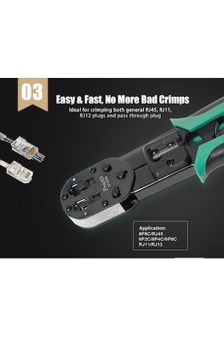 Proskit Cp-376n Profesyonel Ez-rj45 Konnektör Sıkma Pensesi