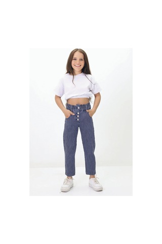 Gzt Tekstil Kız C Ocuk Pantolon Tarzına Güvenen Kızlar İçin Pamuk Çizgili Likralı Kot Pantolon 6-15 Yaş Denim