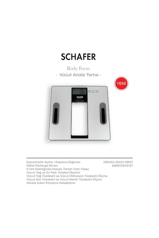 Schafer Body Form Vücut Analiz Baskülü Dijital Banyo Tartısı