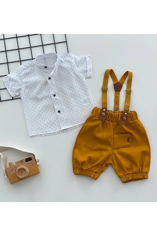Murat Baby Yalmanlıbebe Neşeli Bebeklerimize Çapa Desen Hakim Yaka Pantolon Askılı Kısa K (548623292) Beyaz - Sarı Murat Baby Yalmanlıbebe Neşeli Bebeklerimize Çapa Desen Hakim Yaka Pantolon Askılı Kısa K (548623292) Beyaz - Sarı