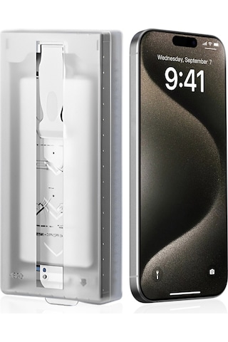 Apple Uyumlu iPhone 14 Zore 3d Oliv Hd Temperli Cam Ekran Koruyucu + Kolay Uygulama Aparatı - Şeffaf