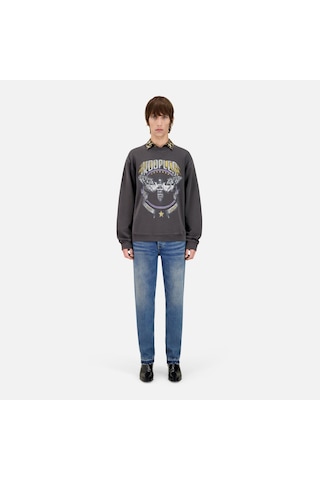 The Kooples Erkek Baskılı Bisiklet Yaka Siyah Sweatshirtbaskılıhswe28004k