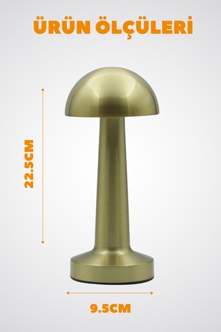 Hangast Hl-009g Dekoratif Metal Gold Mantar Masa Lamba 5v 3renk