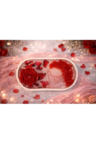 Rose Breeze-romantik El Yapımı Mum Kırmızı