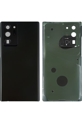Teknonet Samsung Galaxy Note 20 Ultra Uyumlu Geniş Kamera Camlı Batarya Kapağı - Siyah Siyah