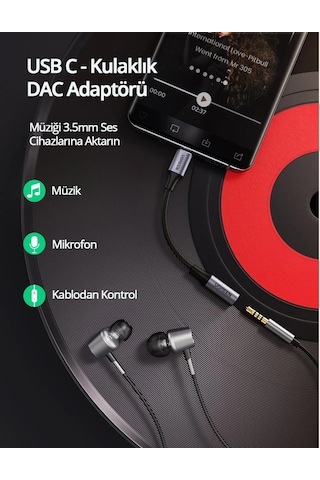 Ugreen Type-c To 3.5mm Jack Aux Dönüştürücü Kablo, 80154 Diğer