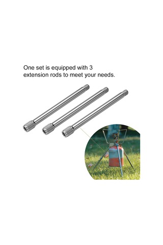 Neevoyu Kamp Ocağı Uzatma Çubuğu - 3 Adet Alüminyum Kaymaz Ayaklık Gümüş