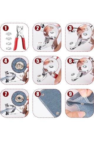 Pense Ve 200 Adet Gömlek Çıtçıtı Ve Bebe Çıtçıt Montaj Seti