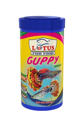 Guppy Mix Granules Rose ve Lotus 2x250 Ml Kutu Balık Yemi