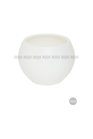 Küre Saksı 51 Cm Beyaz