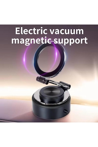 Elektrikli Şarjlı Hareketli Araç Tutacağı 360 Derece Hareket Alanı Vakumlu Gri