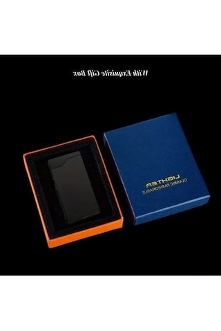 Trendooze Gaojunshop01 Siyah Usb Şarjlı Çift Arkalı Rüzgaresiz Çakmak Taçlı Kaplan Desenli Acil Şarj Cep İçin Siyah