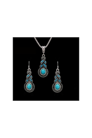 01aa Zirkon Taşlı Otantik,takı Seti, Kolye,küpe, Ahşap Kutu İçerisinde Gümüş Gümüş