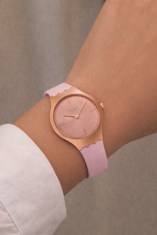 Slim İnce Kasa Ve Silikon Kordon Kadın Kol Saati Dx.1417.2rrr Pembe