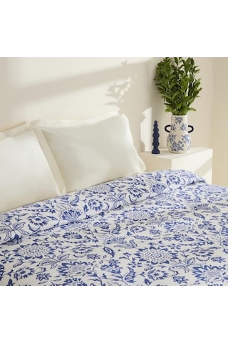 Karaca Home Sven%100 Pamuk Çift Kişilik Tek Pike Mavi Açık Indigo