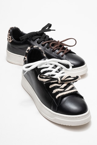 Luvishoes Luvi Shoes Warron Siyah Desenli Hakiki Deri Kadın Sneakers Siyah