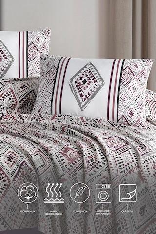 Elart Twill Çift Kişilik Pike Takımı 200x220 Cm Mürdüm MÜRDÜM