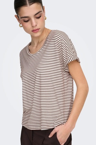 Jdy Jdysıssy Kadın Basic T-shirt Kısa Kollu O-neck T-shirt Kahverengi