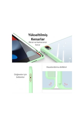 More TR Dux Ducis Apple Uyumlu iPad 10.2 2022 Kılıf Toby Series Kalem Yerli Manyetik Kapaklı Kılıf - Yeşil