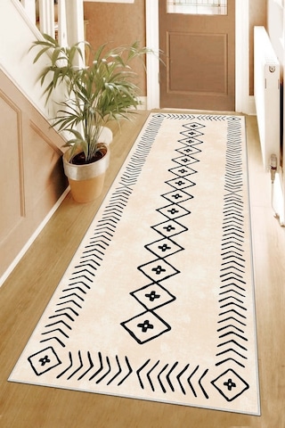 West Home Makinede Yıkanabilir Kaymaz Taban Leke Tutmaz Modern Kesme Yolluk Mutfak Yolluk Halı Yolluk Wh 375 Beige Yolluk