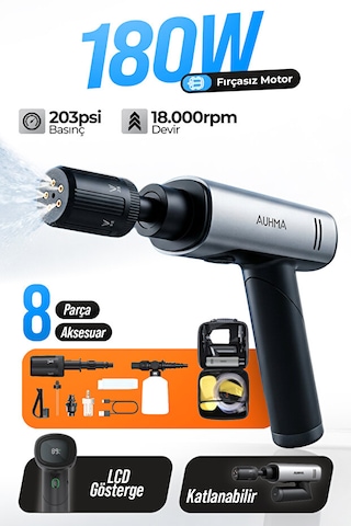 180w Fırçasız Şarjlı Basınçlı Basınçlı Yıkama Makinesi Katlanabilir Kablosuz Oto Yıkama Tabancası 1