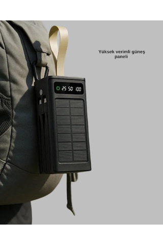 Taşınabilir Güneş Panelli Powerbank Çoklu Cihaz Şarj Destekli Yeni Nesil Renkli