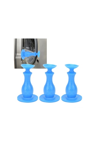 Tenfowee 3'lü Paket: Kauçuk Çamaşır Makinesi Kapı Açıcı - Hava Döngüsü Sağlar, Nem Ve Koku Engeller - Çok Amaçlı Kullanım Kapı, Telefon, Duvar Koruması - Mavi Mavi