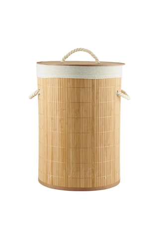 Bambu Luxury Round Laundry Basket Çok Amaçlı Organik Düzenleme Sepeti Çok Renkli