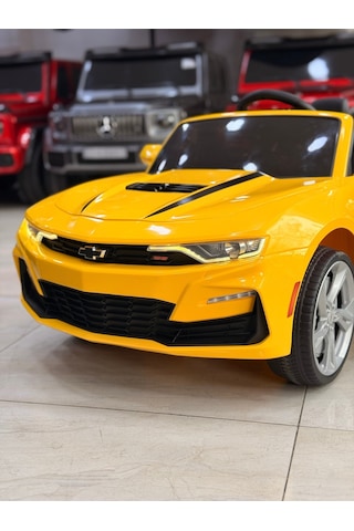 Camaro Akülü Araba İsme Özel Plaka Hediyeli Sarı 12 Volt Uzaktan Kumandalı Sarı