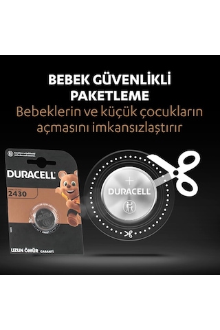 Duracell CR2430 Lityum Düğme Pil 3V Tekli