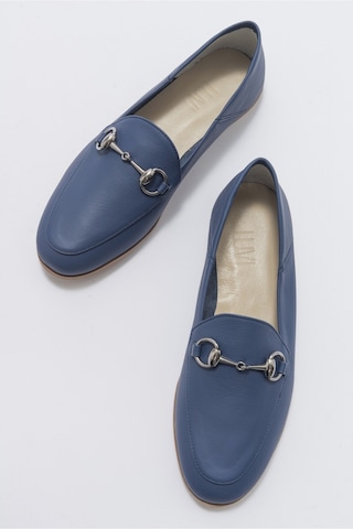Luvishoes F03 Lacivert Cilt Kadın Babet Lacivert