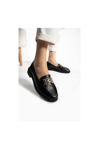 Tegan Kadın Loafer Makosen Casual Toka Detay Günlük Ayakkabı Siyah