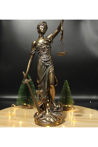 Lüks Adalet Tanrıçası Themis Adalet Heykeli Biblo Dekoratif Obje Ev Ofis Yeni Yıl Avukat Hediyesi